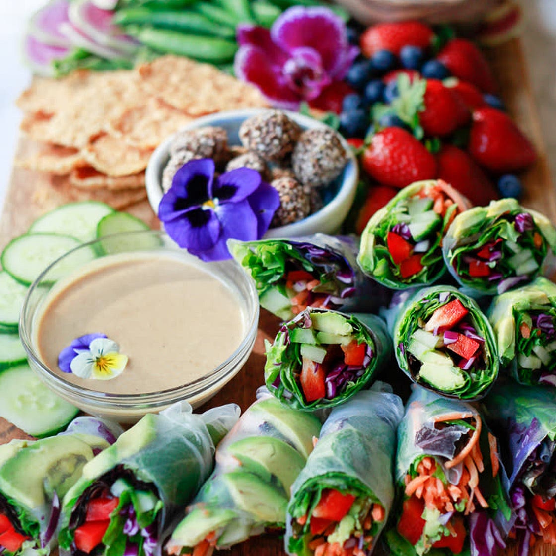 Rice Paper Roll with Tahini Miso Sauce