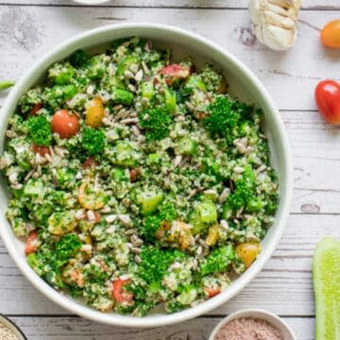Quinoa Tabbuleh with Tempeh & Asparagus