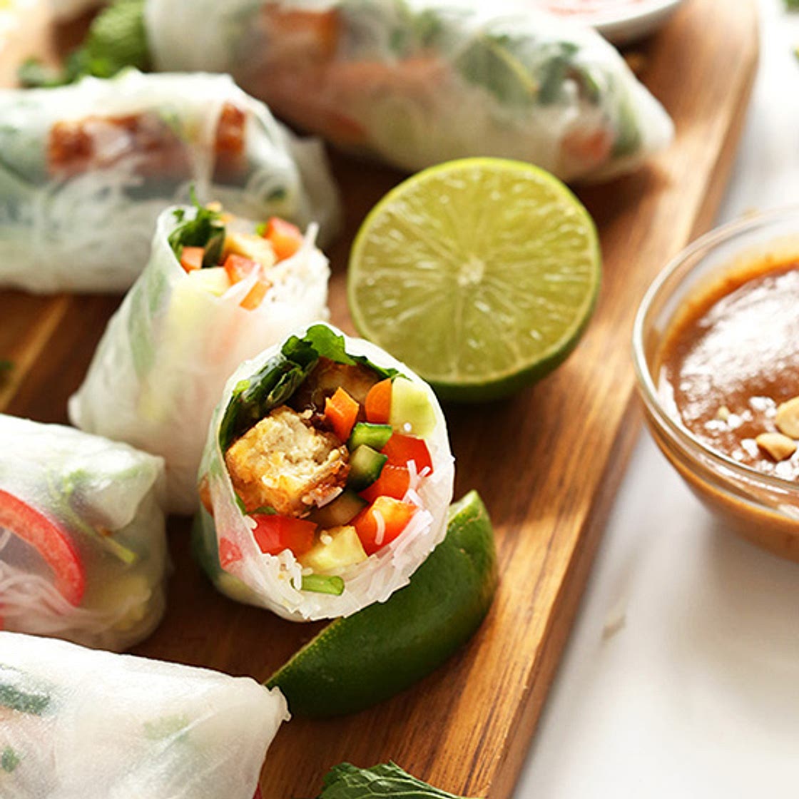 Vietnamese Spring Rolls with Crispy Tofu