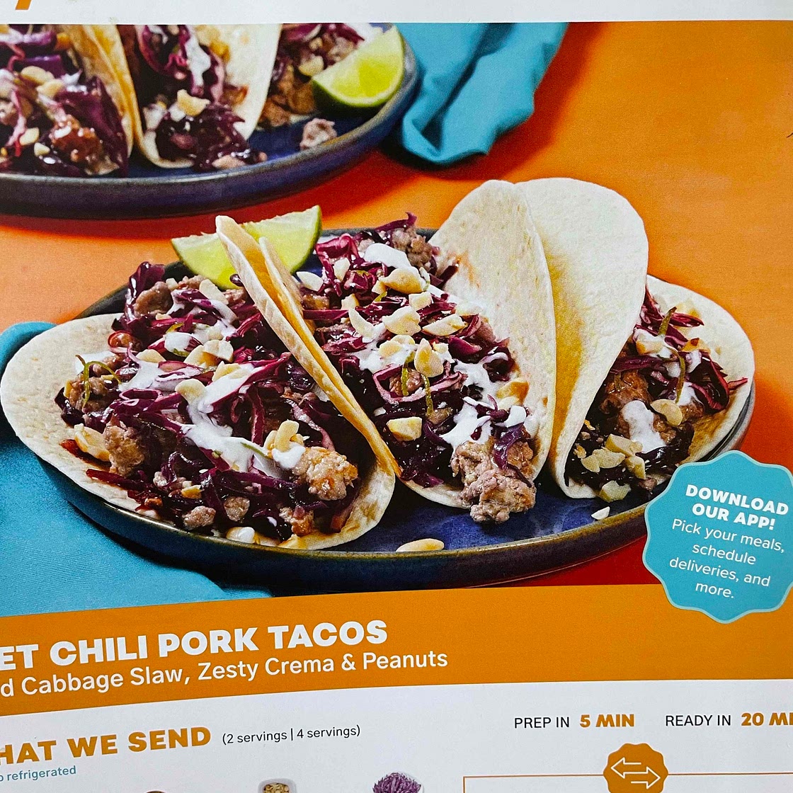 Sweet chili pork tacos