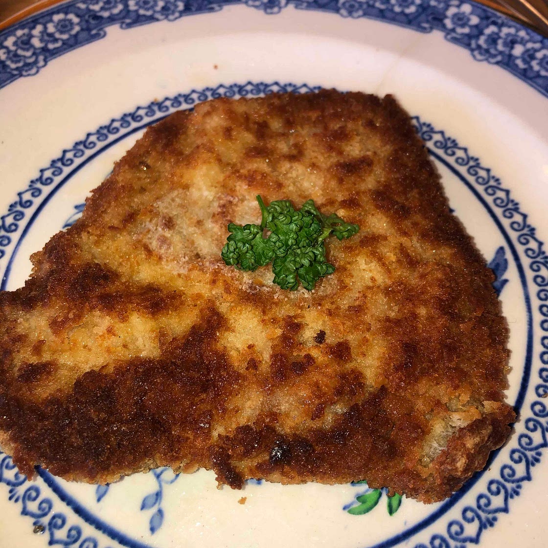 Pork jaeger schnitzel