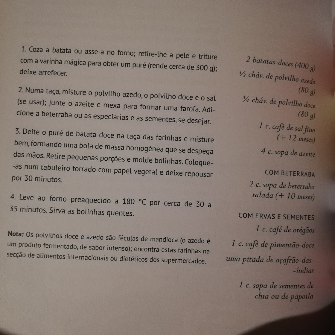 Paezinhos de batata doce