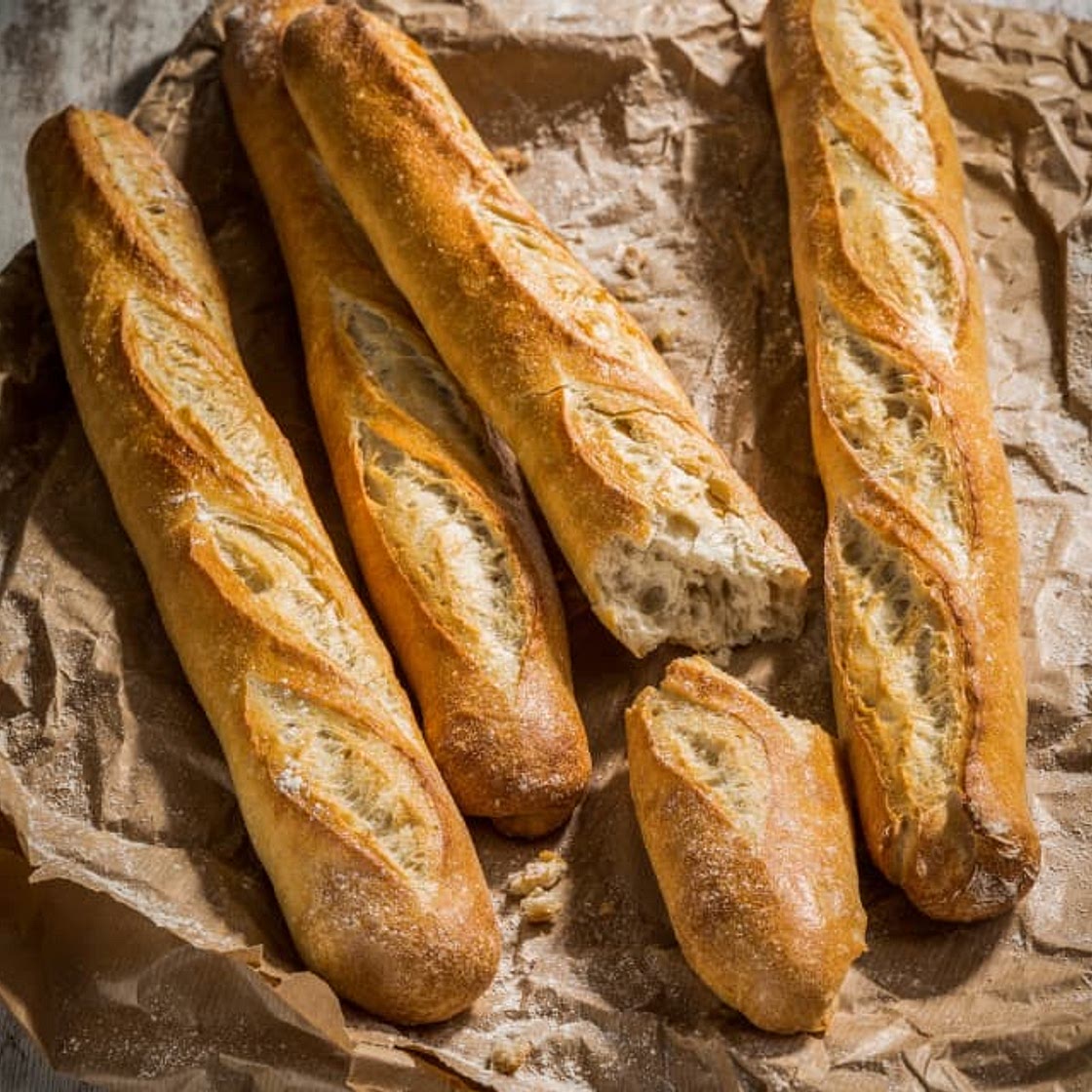 Rye sourdough baguettes