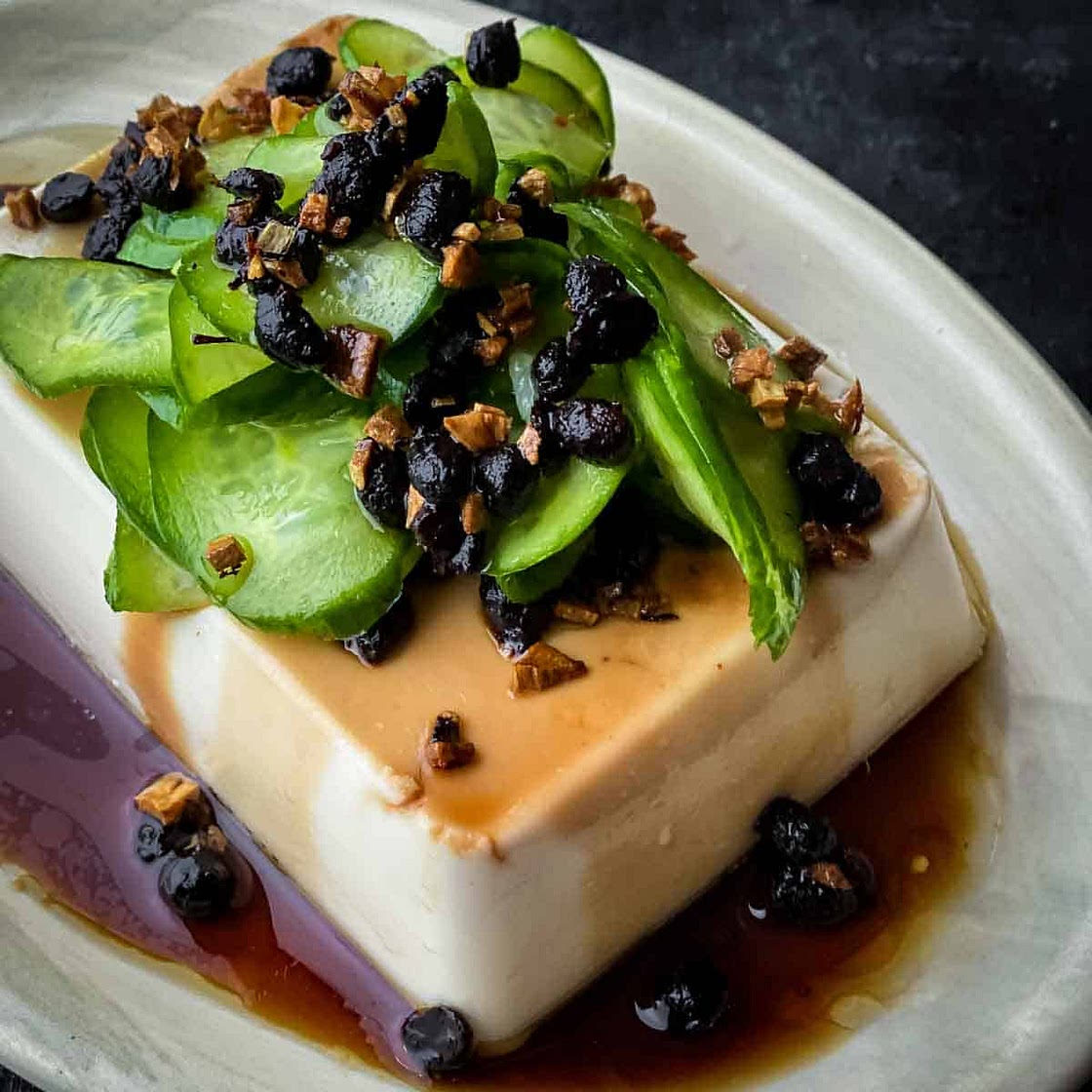 Silken Tofu Recipe with Fried Garlic and Black beans