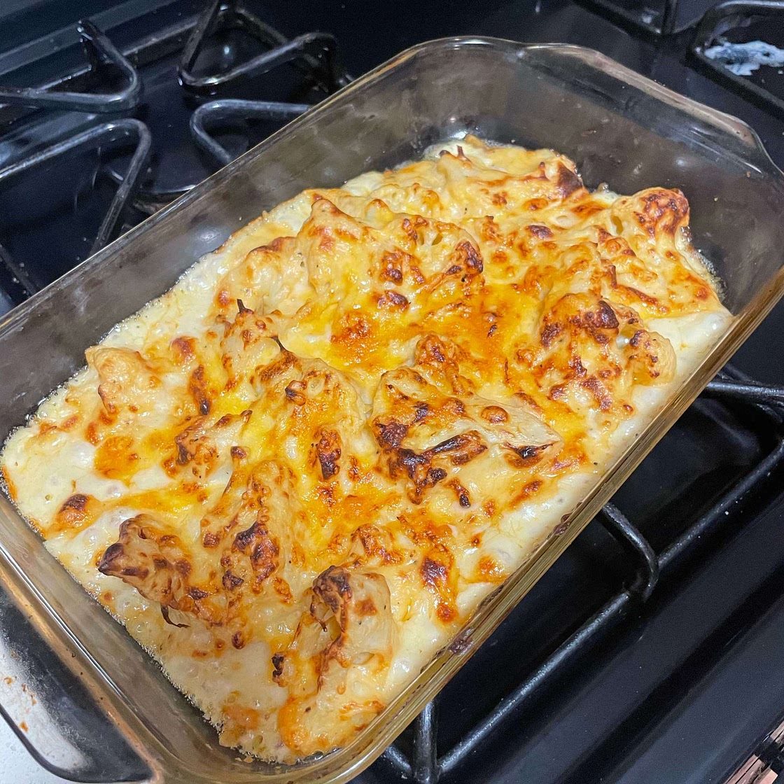 Baked Cauliflower "Mac" and Cheese