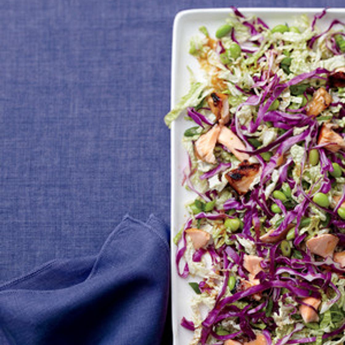 Shredded Cabbage and Salmon Salad