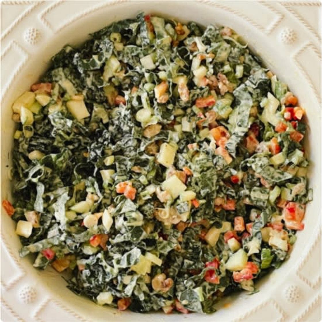 Tuscan Kale Chopped Salad with Lemon Tahini Dressing
