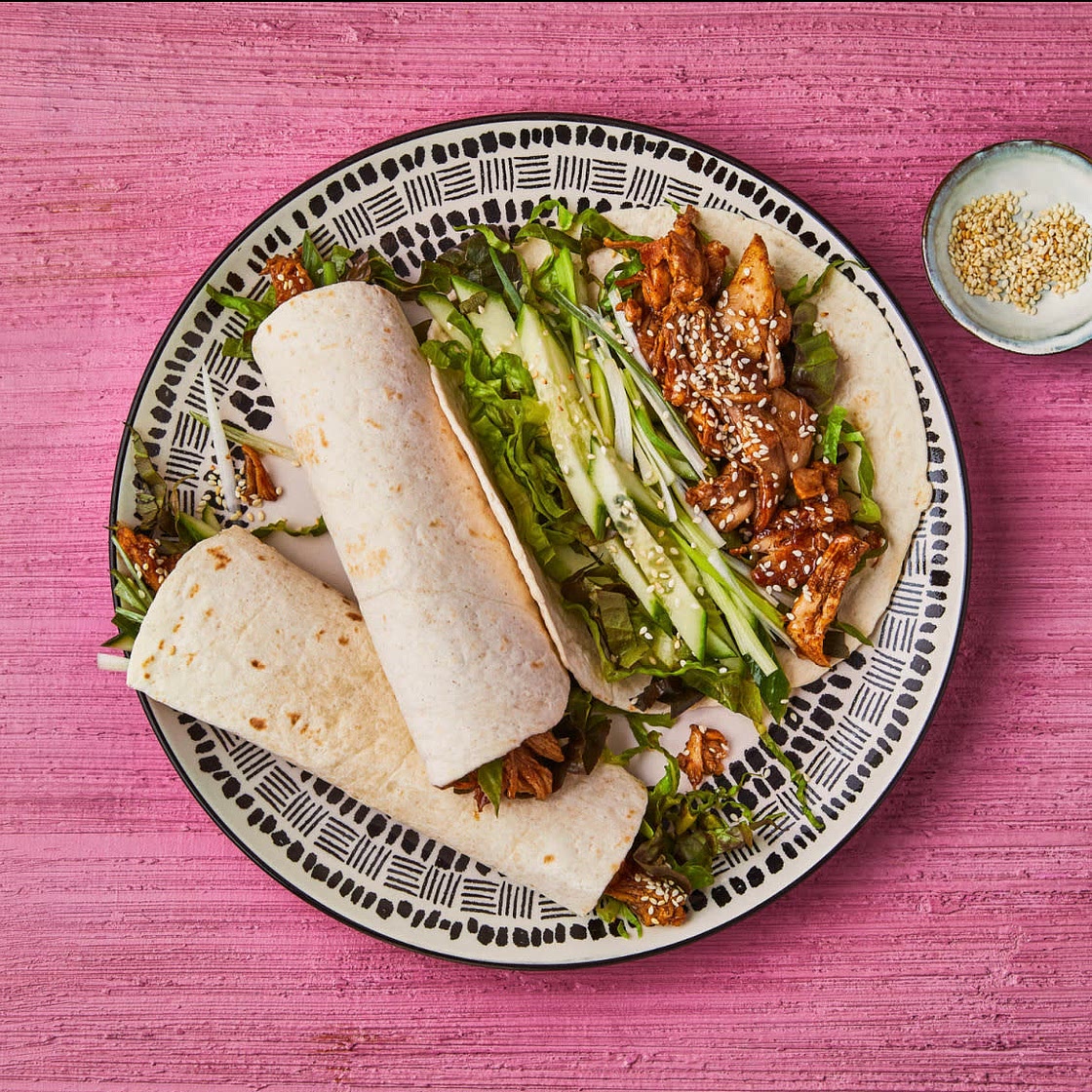 Shredded Hoisin Chicken Wraps