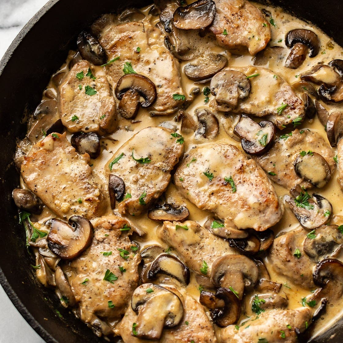 Creamy Mushroom Pork Tenderloin