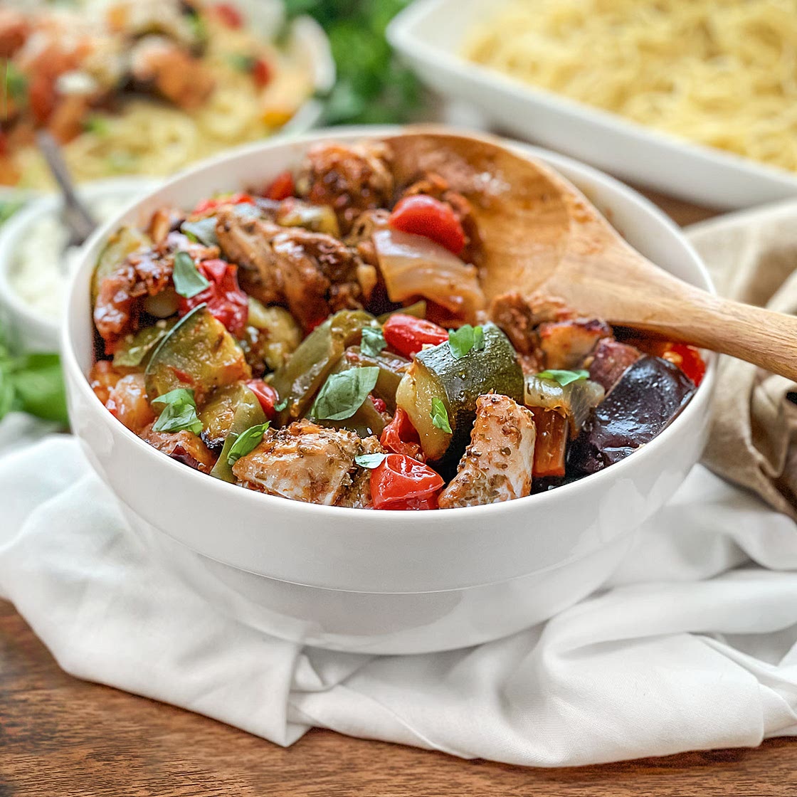 Chicken Ratatouille Sheet Pan Dinner