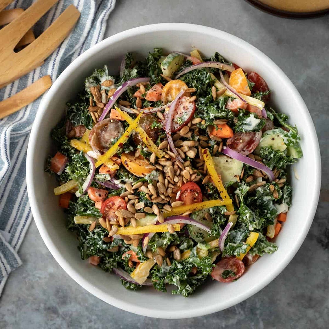 Vegan Creamy Kale Salad (Oil-Free, Nut-Free)