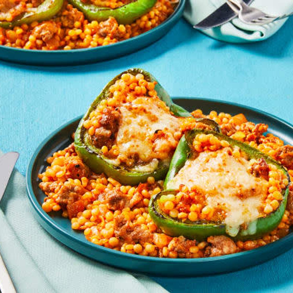 Pork sausage stuffed peppers