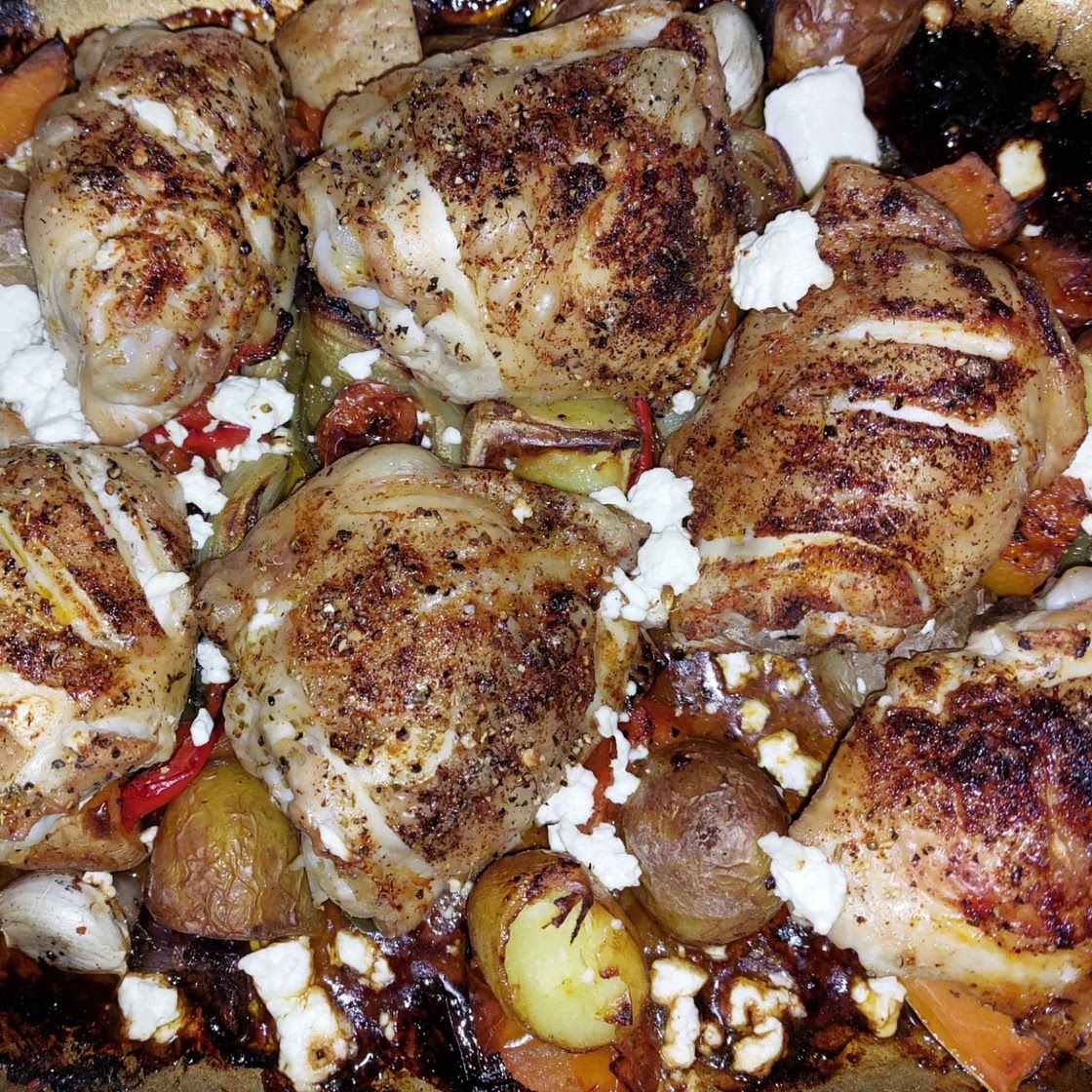 Spanish-style chicken bake