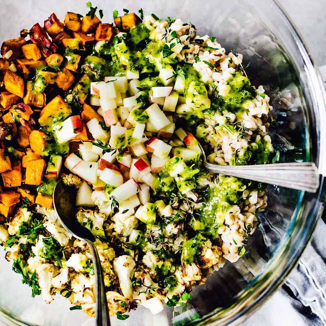 Autumn Glow Salad with Lemon Dressing