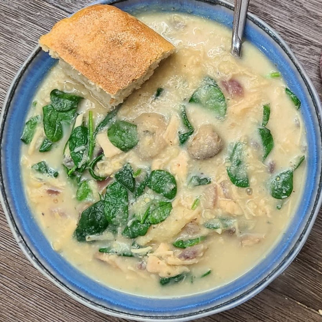 Creamy Chicken Spinach Soup Recipe