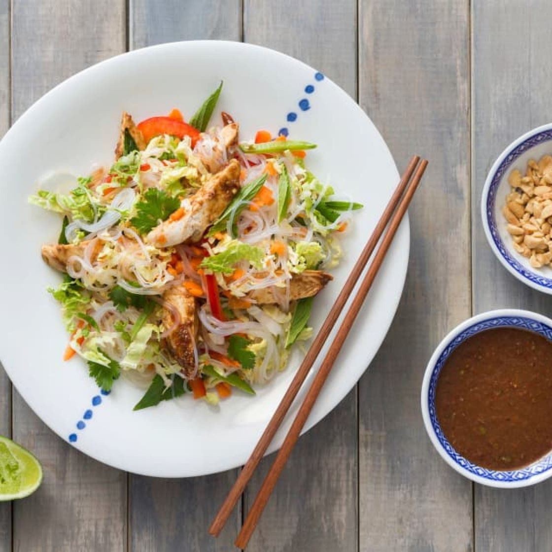 Asian chicken noodle salad