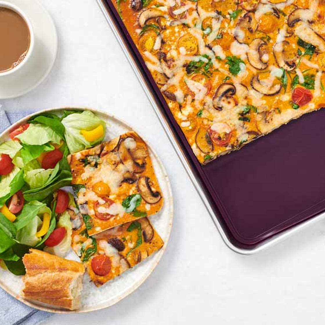 Easy Sheet Pan Philly-Style Egg Bake