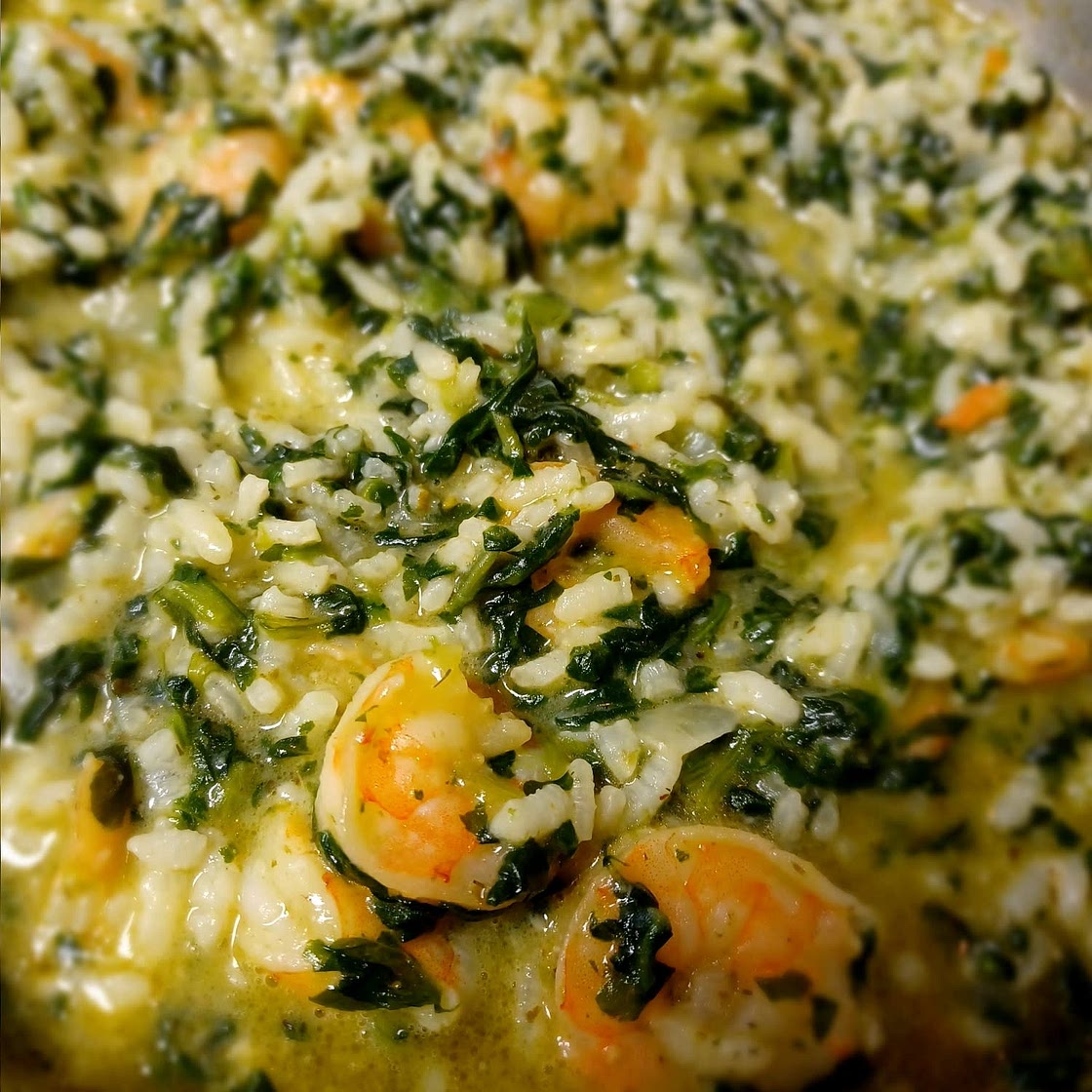 Pesto Risotto With Shrimp