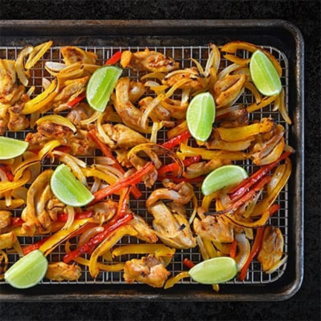 Sheet Pan Chicken Fajitas + Avocado Crema