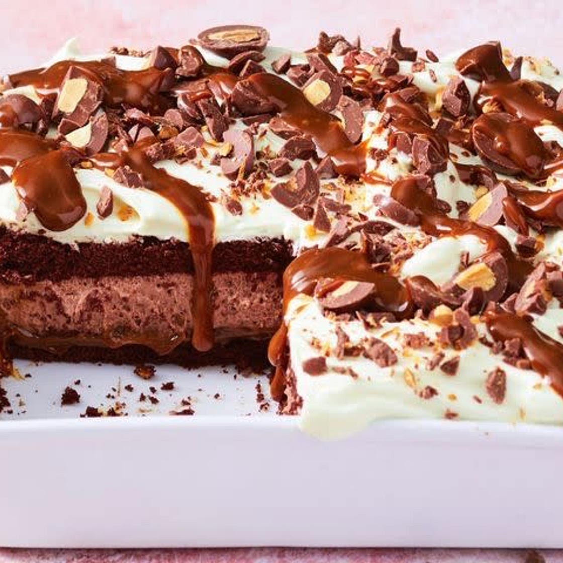 Choc caramel dessert lasagna