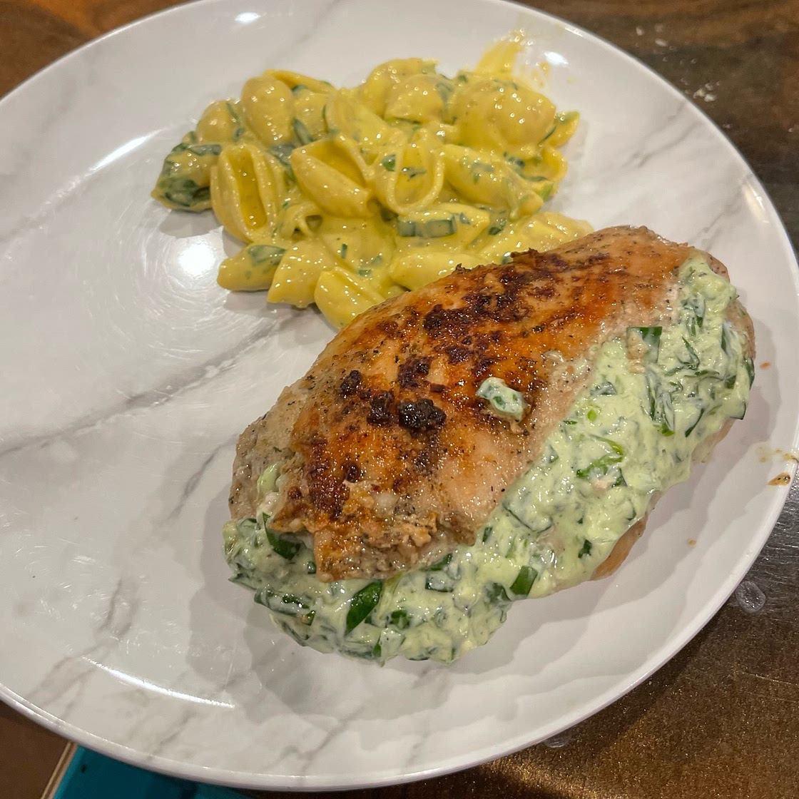 Pan Fried Spinach Cream Cheese Stuffed Chicken Breasts Recipe