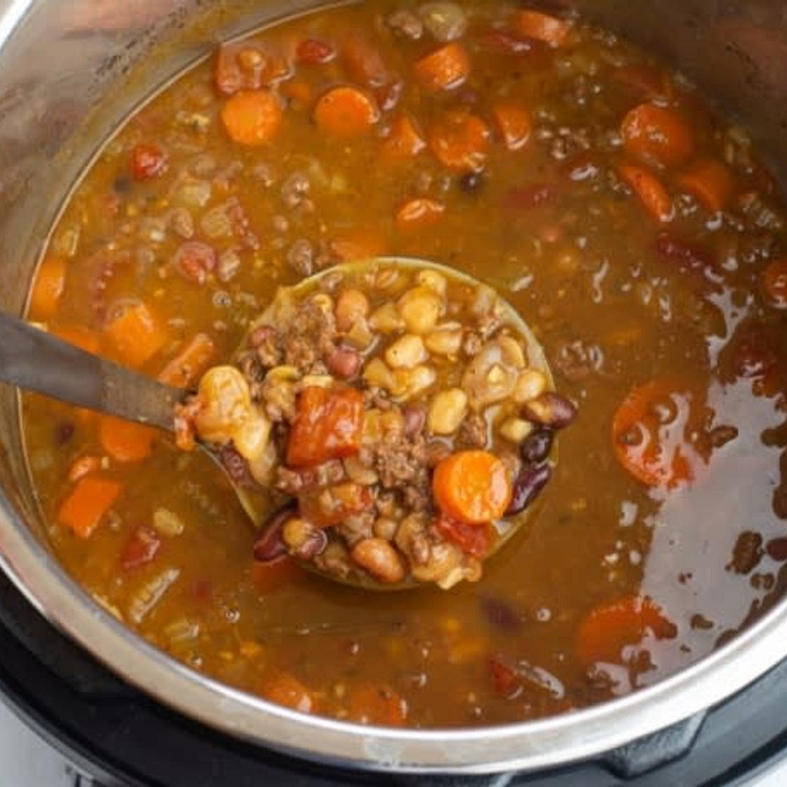 Instant Pot Bean Soup with Ground Turkey