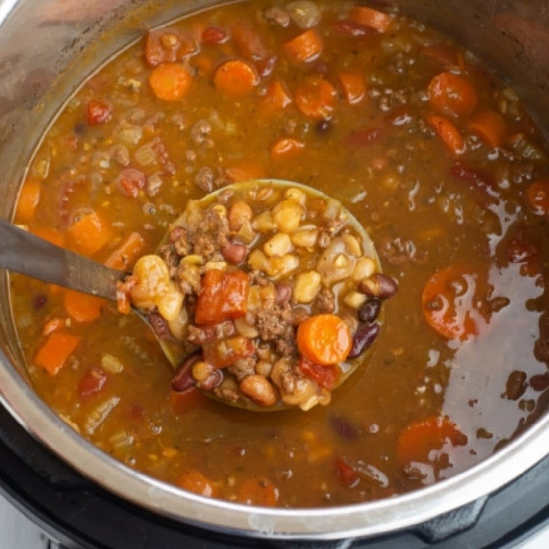 Instant Pot Bean Soup with Ground Turkey