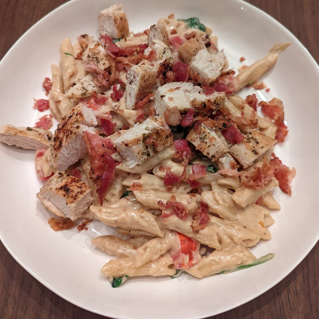 Chicken Bacon Spinach Pasta