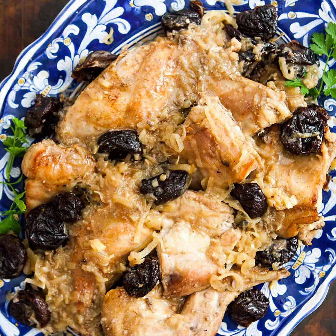 Braised Rabbit with Prunes (Lapin Aux Pruneaux)