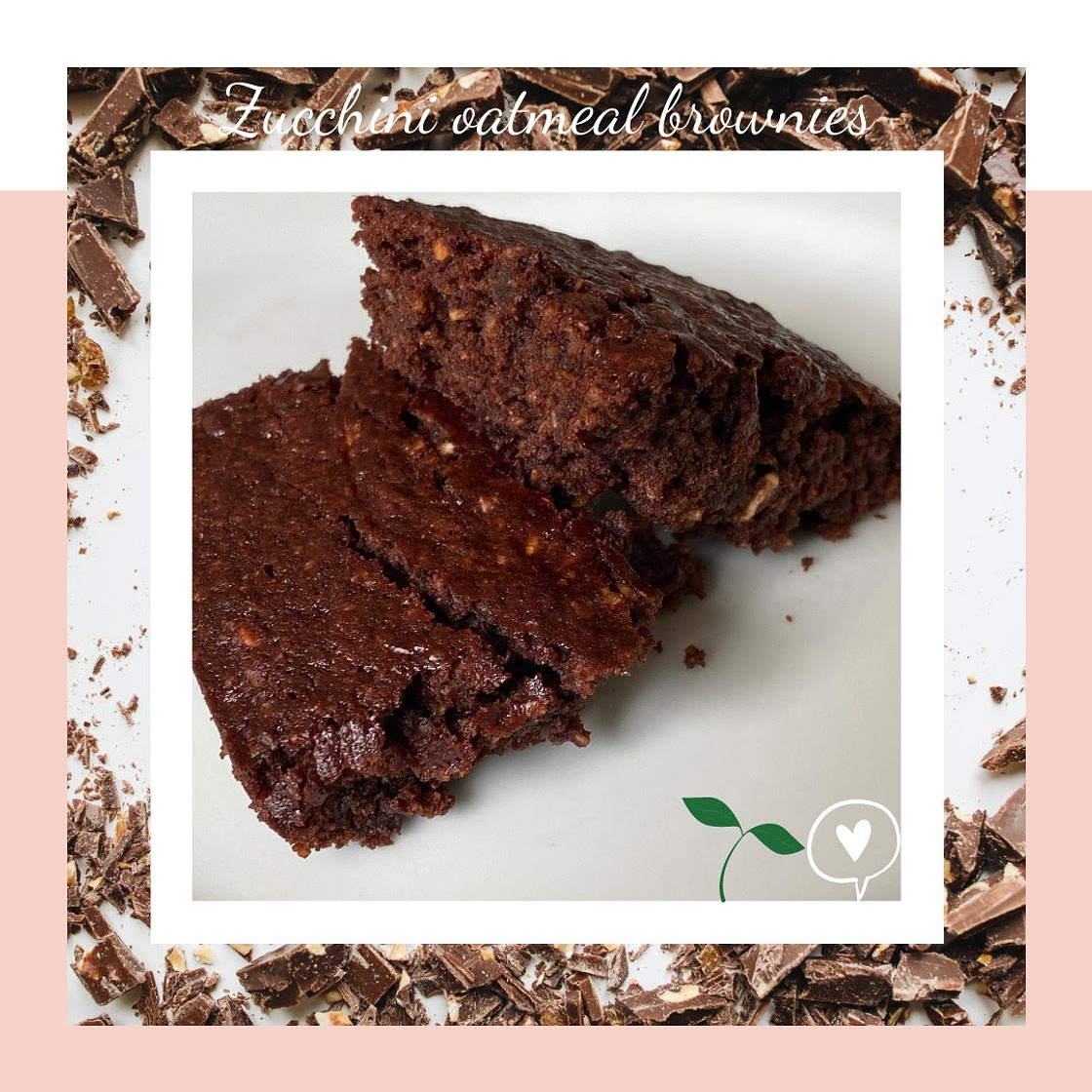 Vegan zucchini oat brownie