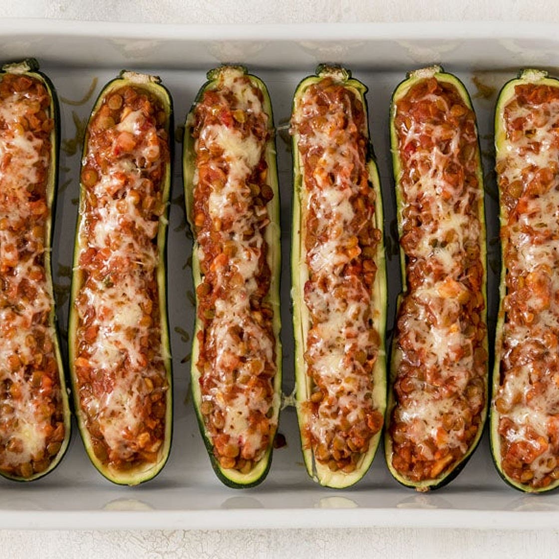 Vegetarian Sloppy Joe Zucchini Boats