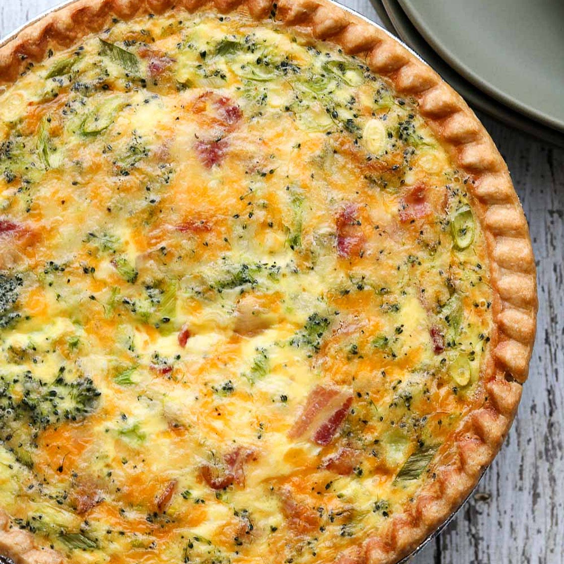 Deep Dish Bacon and Broccoli Quiche
