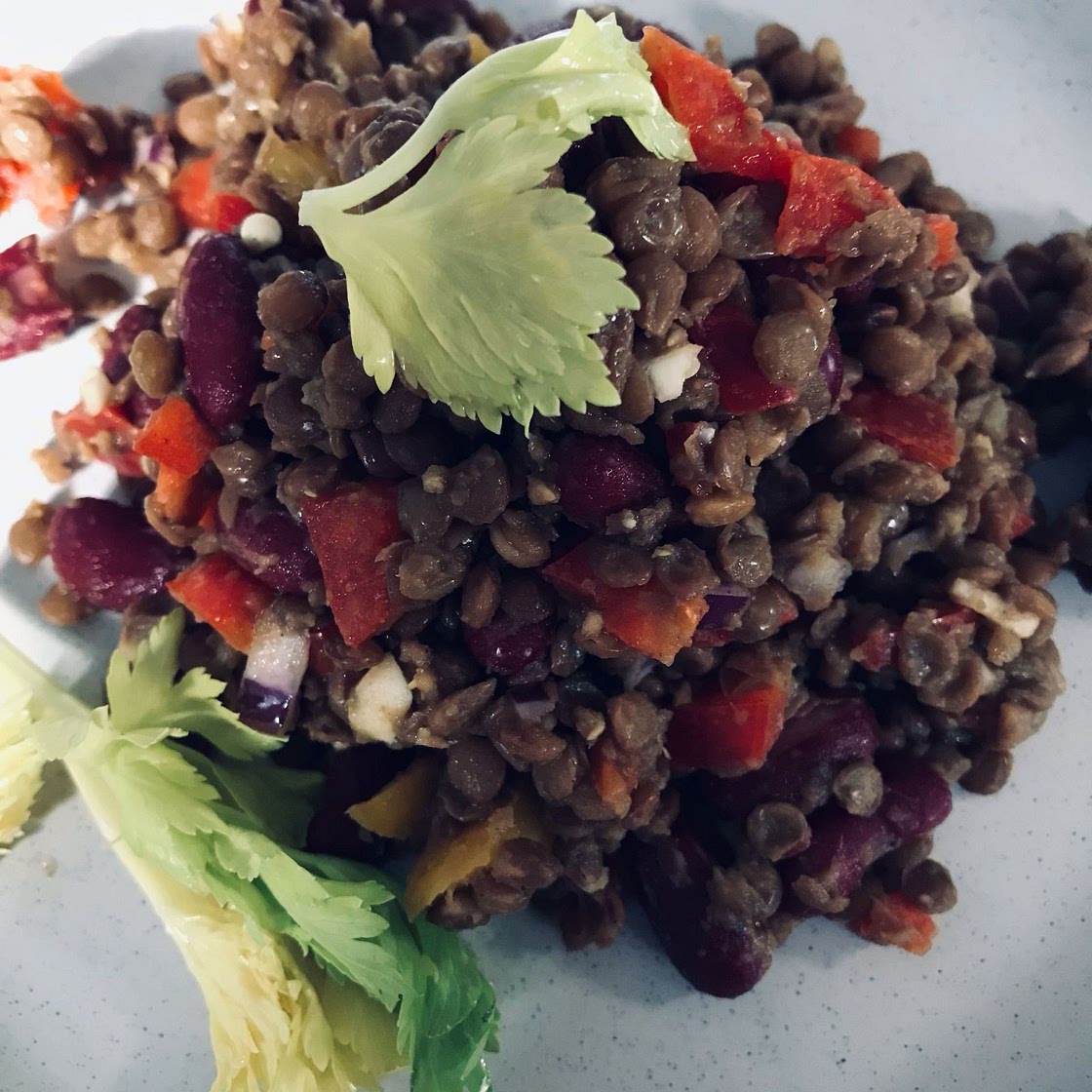 Lemony Lentil and Chickpea Salad with Radish and Herbs