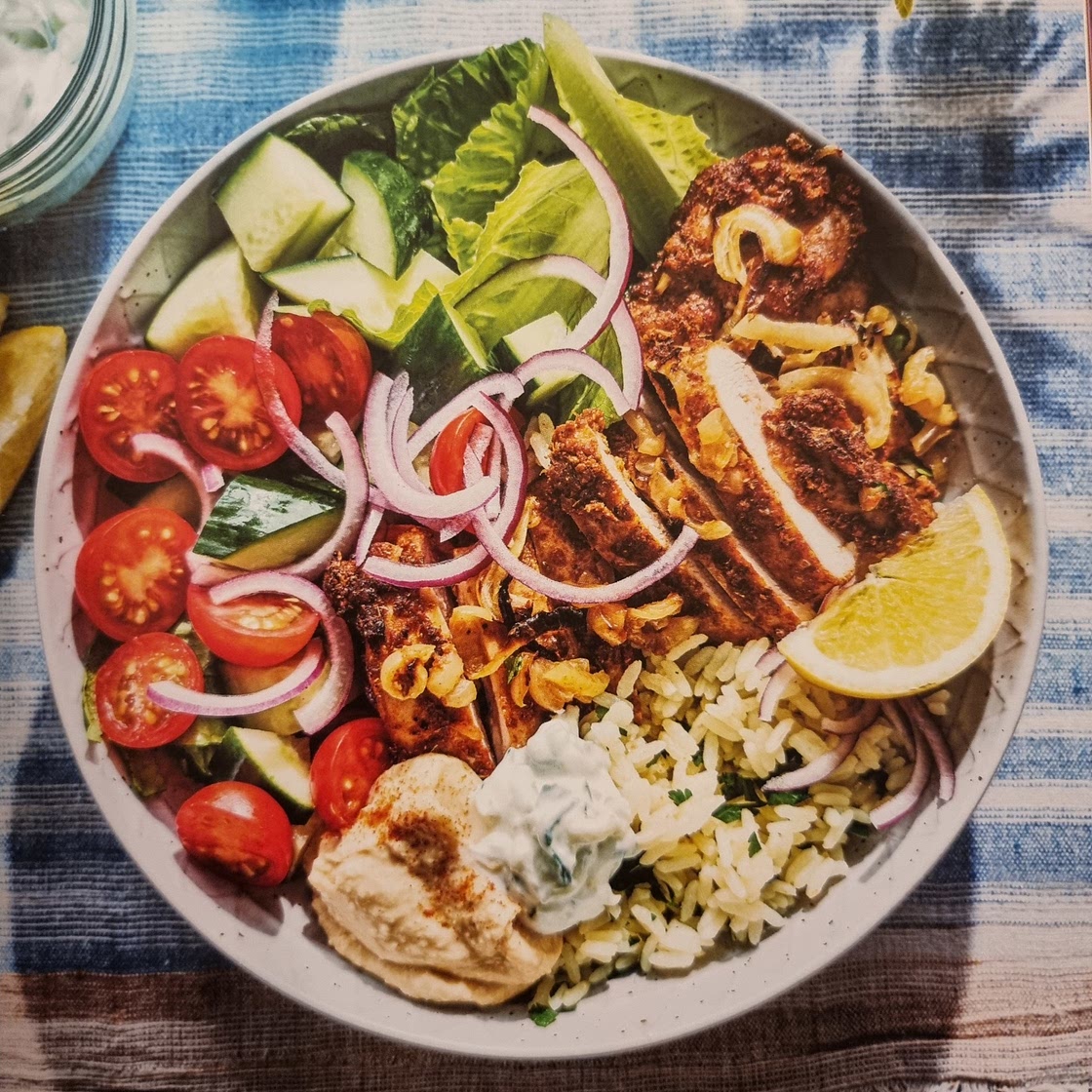 Chicken Greek gyro bowls