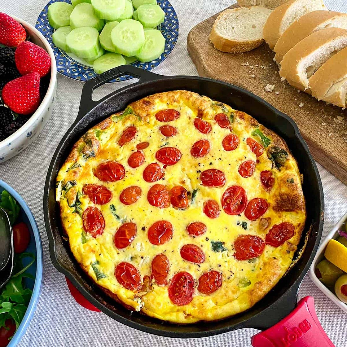 Mediterranean Frittata with Spinach and Feta Cheese
