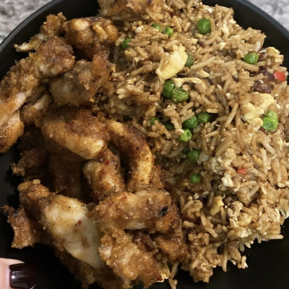 Salt & Pepper Chicken With Egg Fried Rice