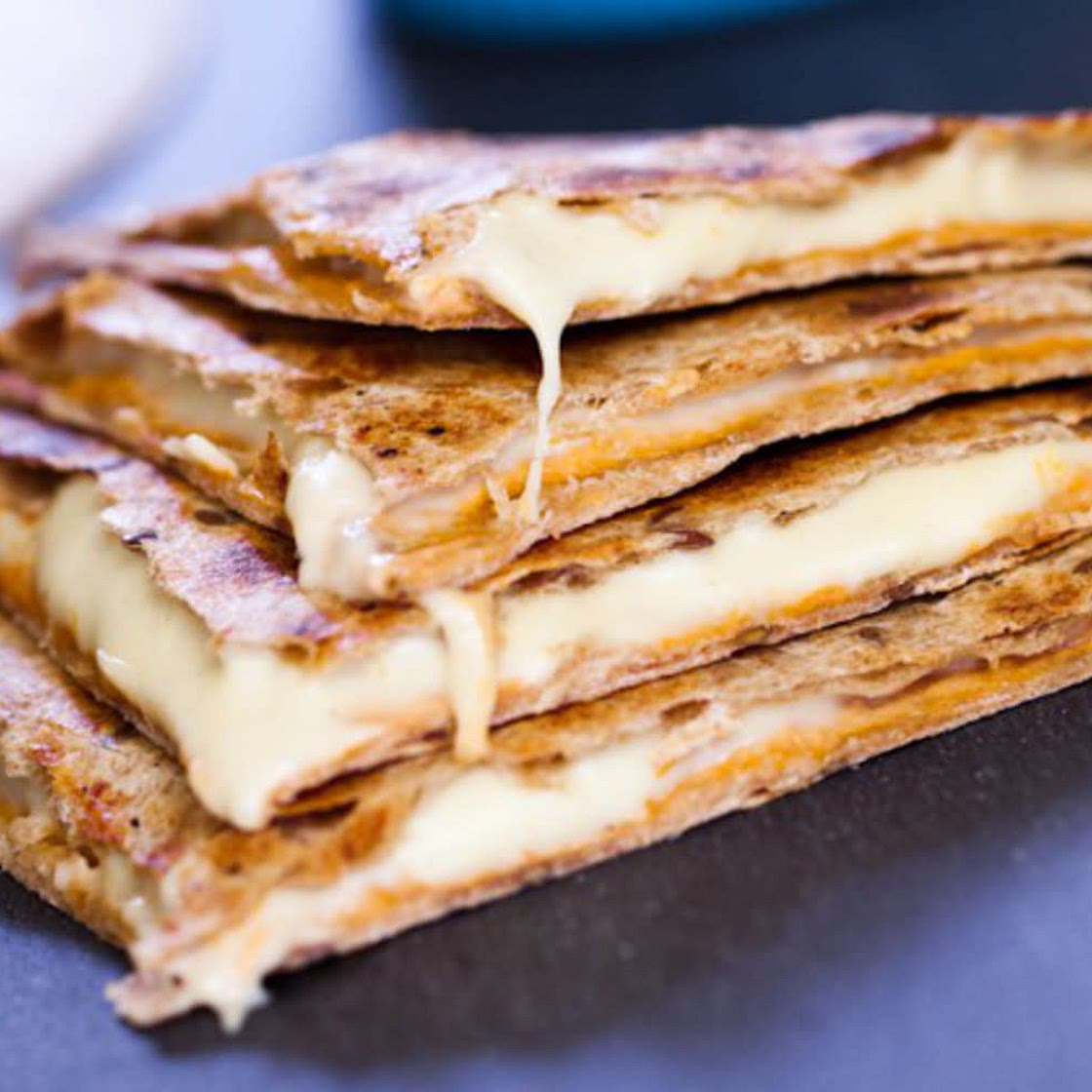 Cashew Mozzarella Quesadillas with Fajita Veggies