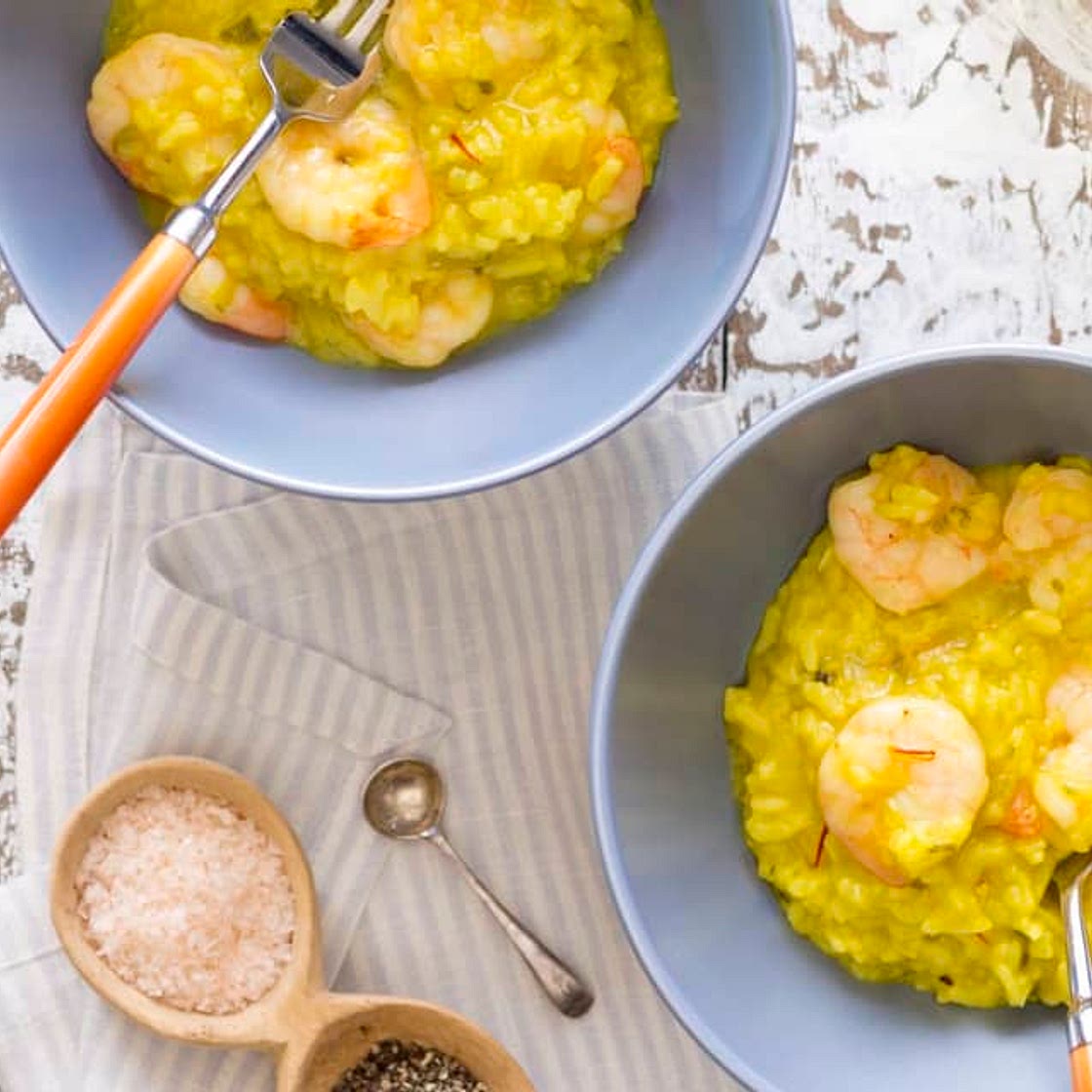 Prawn and saffron risotto