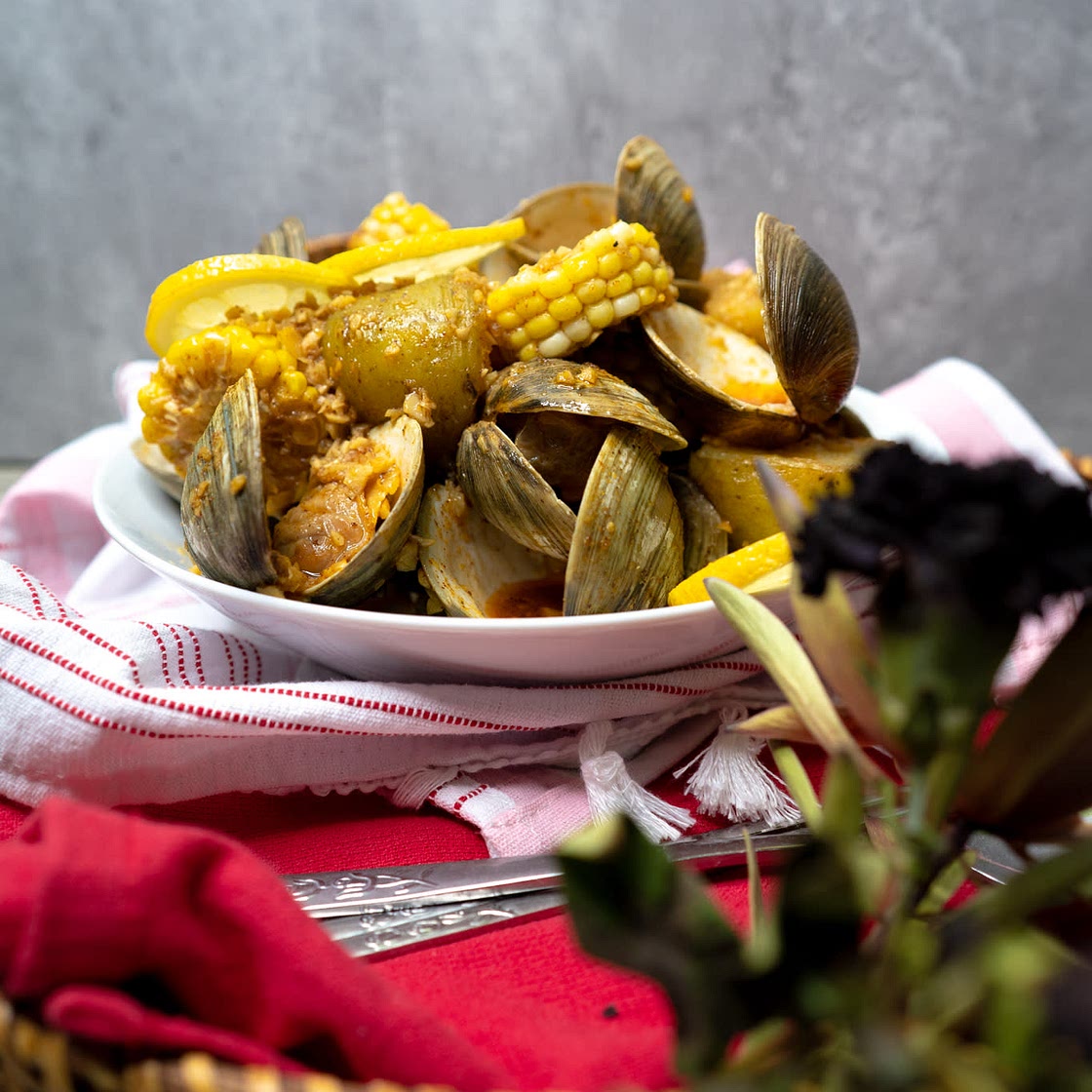 Cajun Garlic Butter Clams