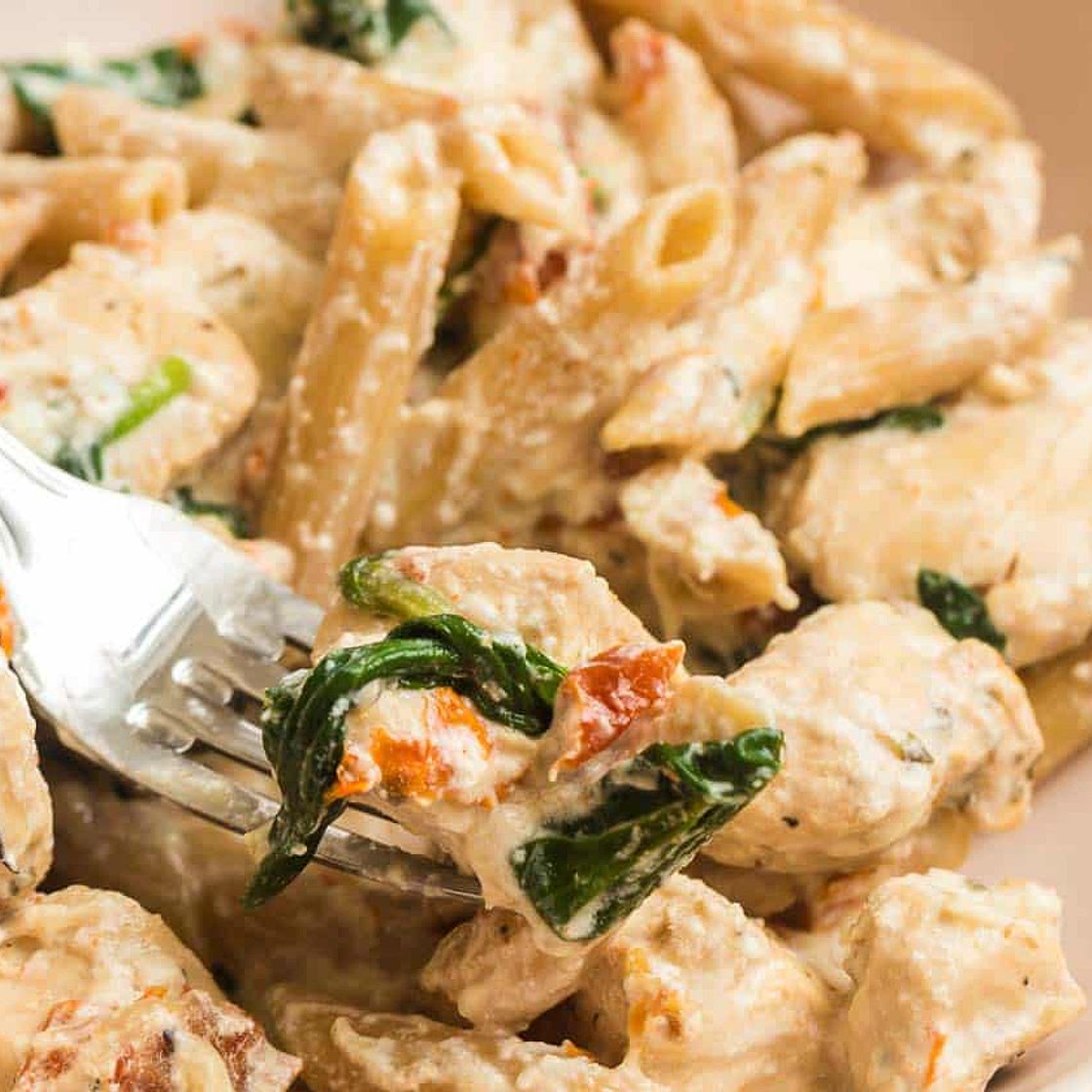 Healthy Tuscan Chicken Pasta Recipe