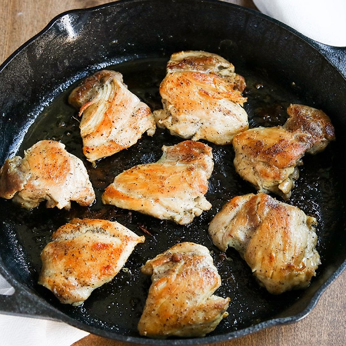 Crispy Pan Fried Boneless Skinless Chicken Thighs