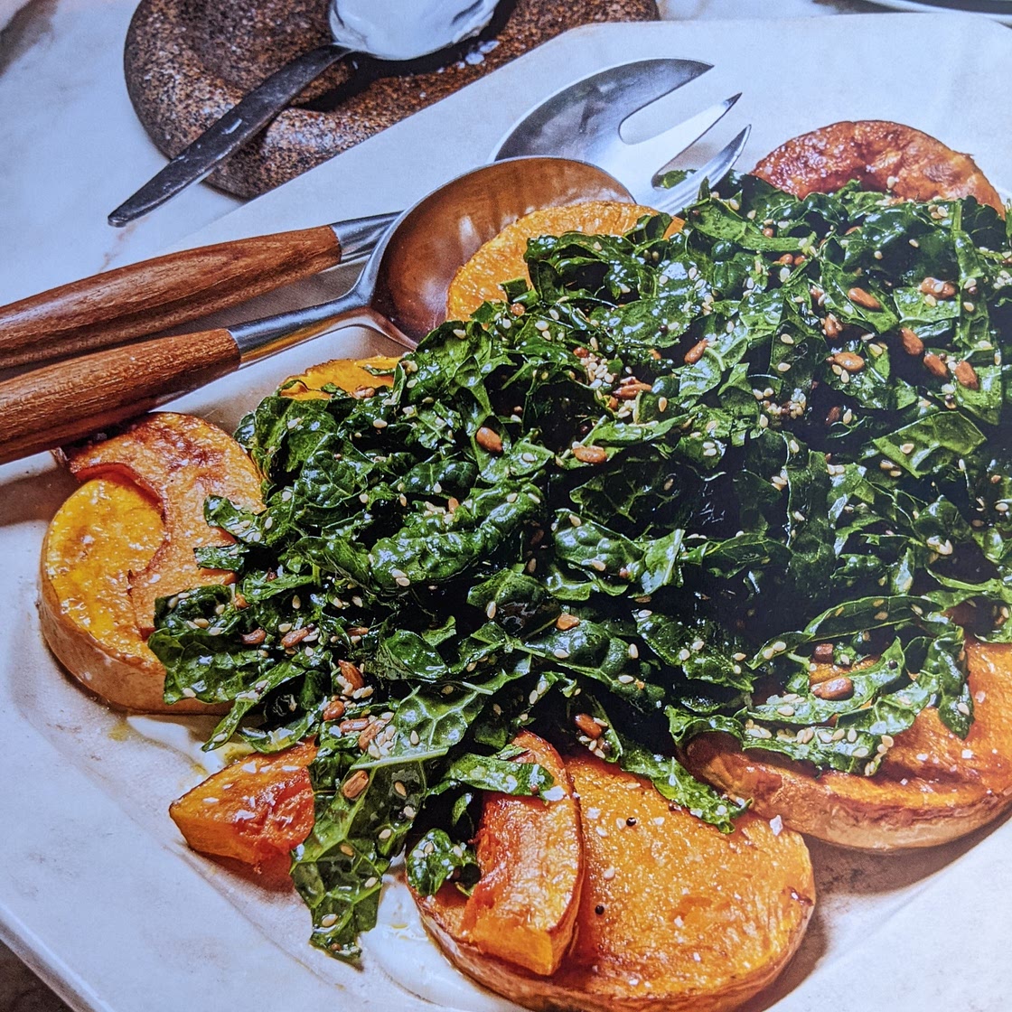 15-Minute Roasted Squash with Spicy Green and Yogurt