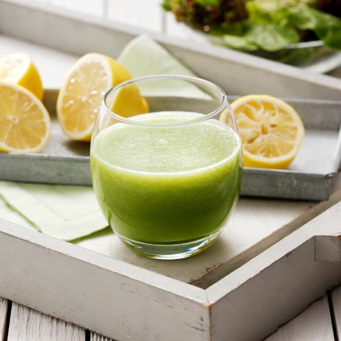 Refreshing cucumber and pear juice
