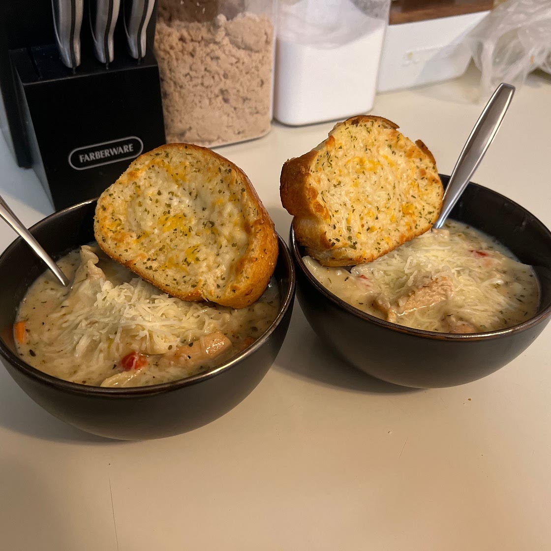 White Chicken Lasagna Soup