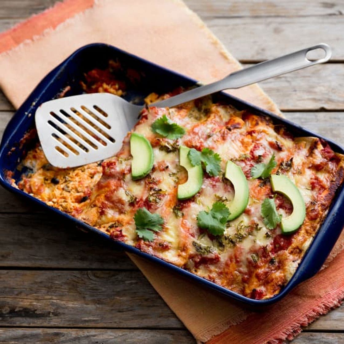 Sour cream and chicken enchiladas