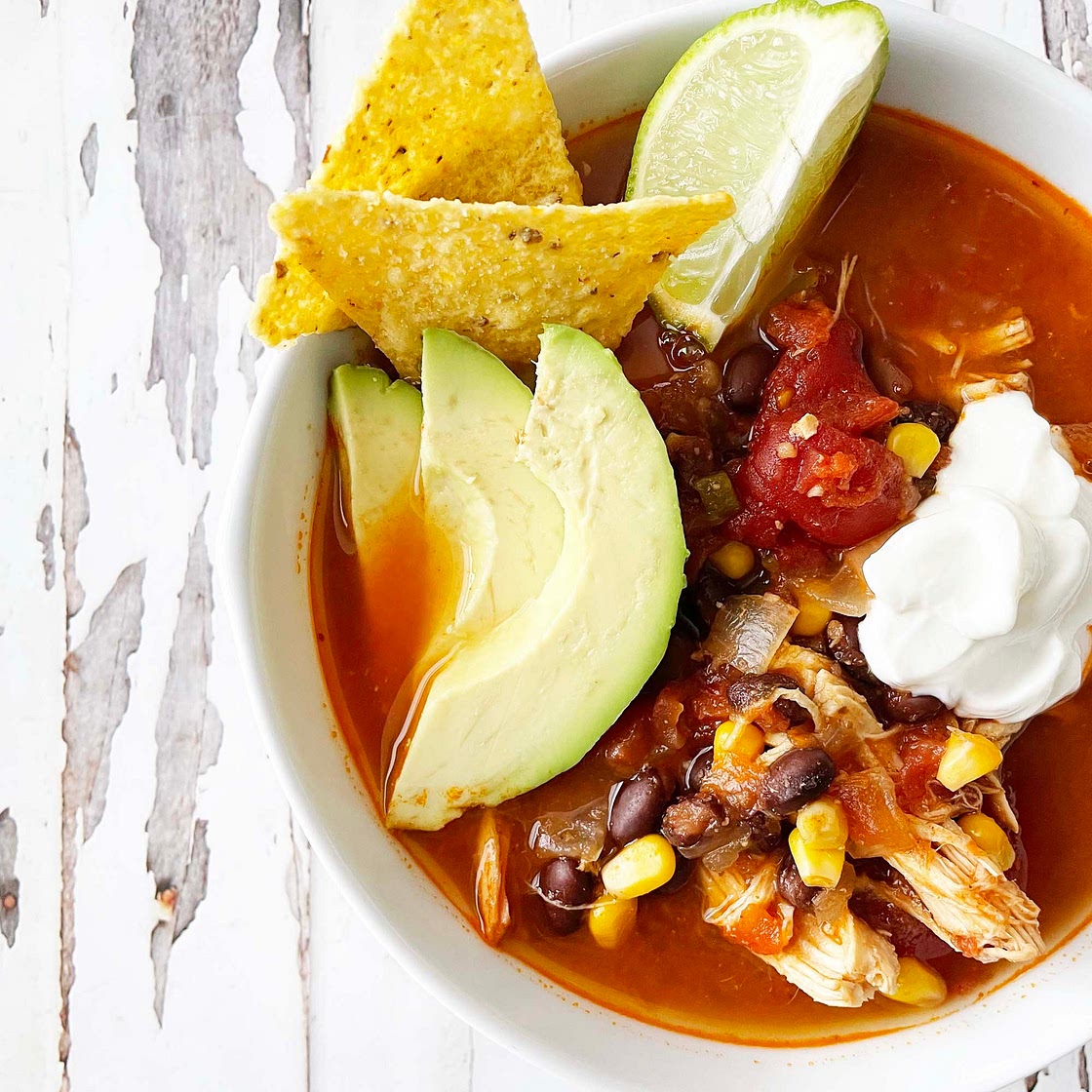 Healthified Crock Pot Chicken Tortilla Soup — The Skinny Fork