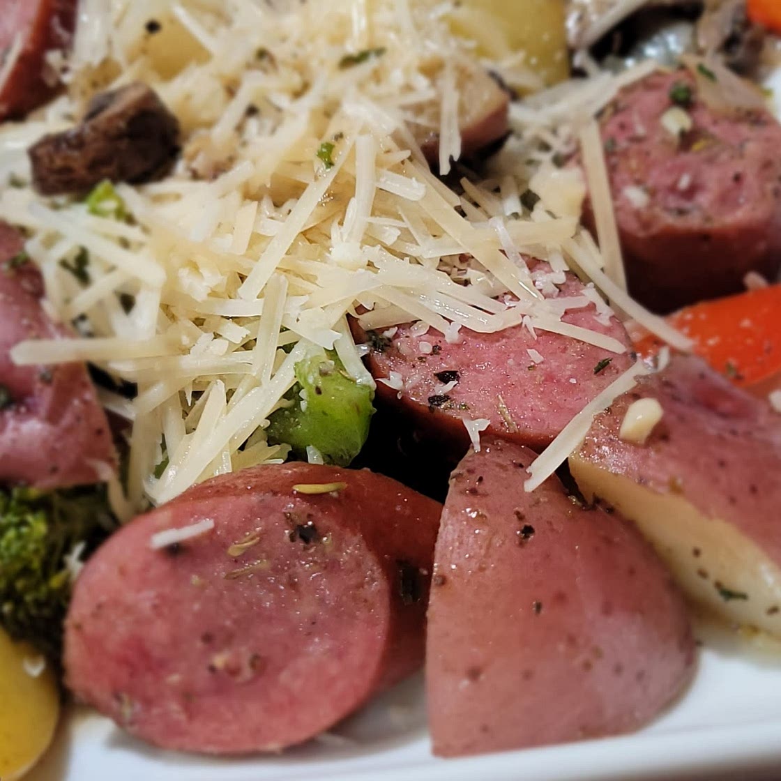 Foil Pack Italian Sausage and Veggies