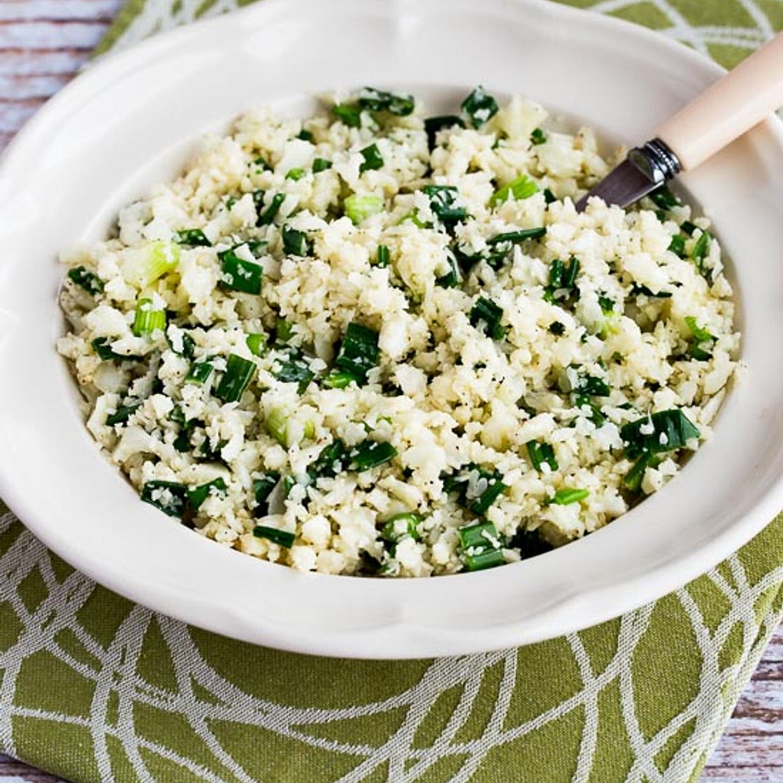 Easy Cauliflower Rice with Garlic and Green Onion