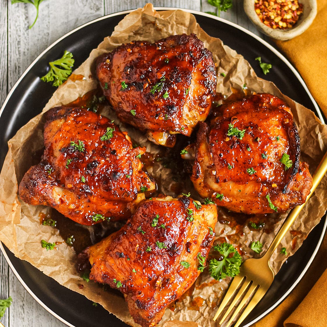 Hot Honey Butter Chicken Thighs
