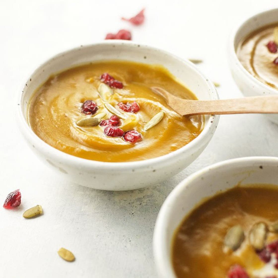 Instant Pot Vegan Curried Butternut Squash Soup